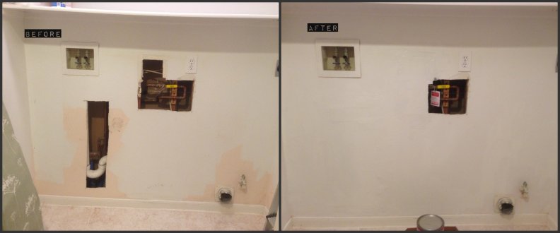 dry wall patch before after